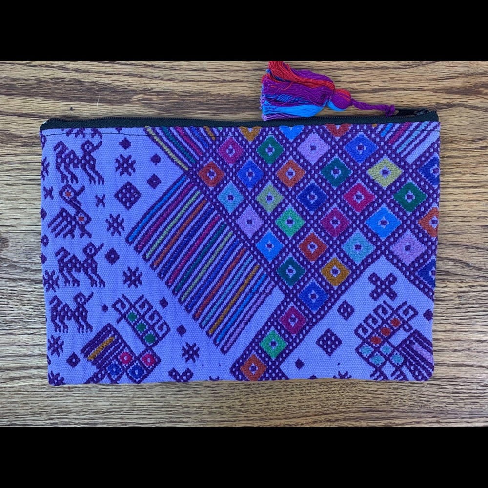 Boho bag, purse, clutch handmade huipil